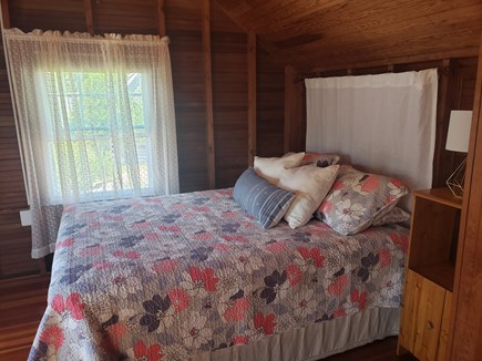 Onset MA vacation rental - Rear bedroom (Double/Full bed), 3 windows, ceiling fan