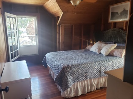 Onset MA vacation rental - Front bedroom (Queen), 2 windows, ceiling fan