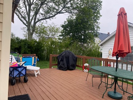 Plymouth MA vacation rental - Spacious deck, grill, outdoor shower to the side.
