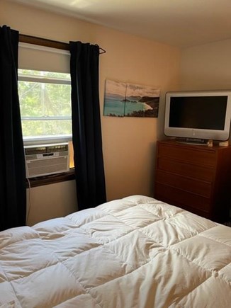 Wellfleet Cape Cod vacation rental - Bedroom #1 (Second Angle) - Queen Size Bed, TV, and Window AC