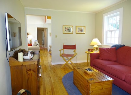 South Dennis Cape Cod vacation rental - TV room adjacent to living room
