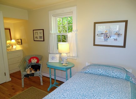 Dennis Port Cape Cod vacation rental - Large bedroom with three twins, water views