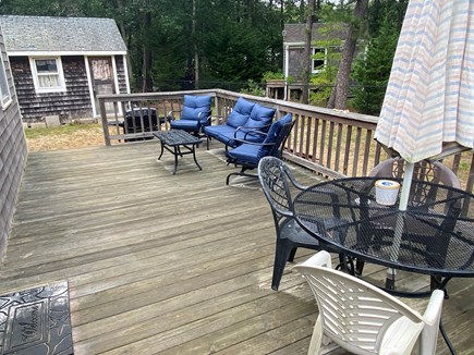 Eastham Cape Cod vacation rental - Deck with table and chairs for eating or to hang out and relax.