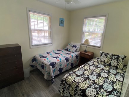 Eastham Cape Cod vacation rental - Small bedroom with two twin beds, ceiling fan.