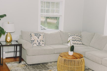 E. Falmouth Cape Cod vacation rental - Large sectional sofa in living room