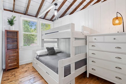 Centerville Cape Cod vacation rental - Bedroom 2 has a twin, full and trundle bed below.
