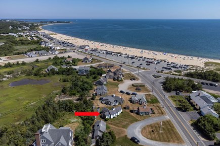 Centerville Cape Cod vacation rental - Red arrow points to cottage