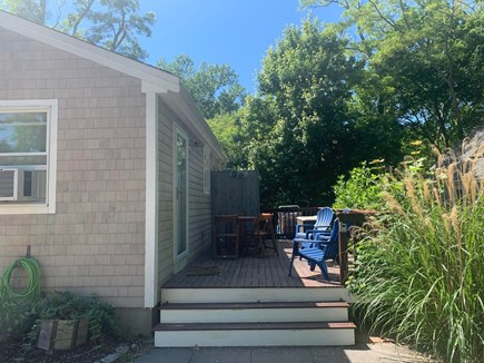 Eastham Cape Cod vacation rental - Back deck with outdoor shower and patio furniture.