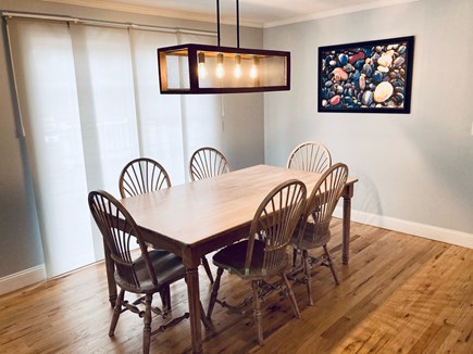 West Yarmouth Cape Cod vacation rental - Custom-painted whitewashed dining table and art from a local Cape