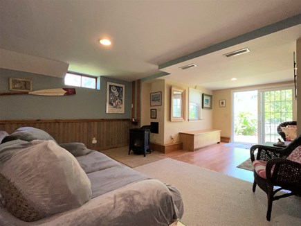 Harwich, Great Sand Lakes Cape Cod vacation rental - Lower level with sliders to the back yard