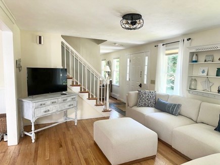 Harwich - Long Pond area Cape Cod vacation rental - Family room with oversized couch