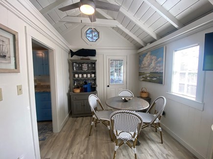 Dennis, Sea Rose Cottage Cape Cod vacation rental - Dining table with coffee station