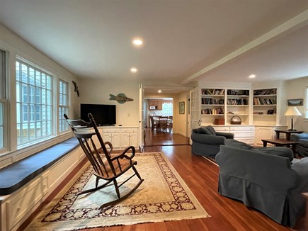 Harwich Port Cape Cod vacation rental - Spacious family room with window seats