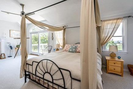 West Yarmouth Cape Cod vacation rental - Master huge suite w king, vaulted ceiling, deck & ocean view!
