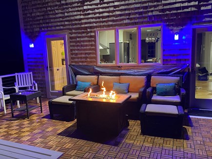 West Yarmouth Cape Cod vacation rental - 3) Lg.  teak deck , fire table , outdoor eating table for 10