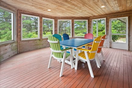 Truro Cape Cod vacation rental - Three season porch with colorful seating