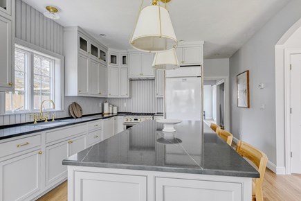 New Seabury Cape Cod vacation rental - Remodeled kitchen. Cabinet panel will go on refrigerator and free