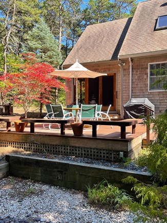 Wellfleet Cape Cod vacation rental - Deck in the private wooded yard