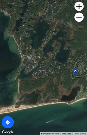 Mashpee Cape Cod vacation rental - Google earth location