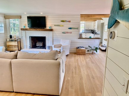 Brewster Cape Cod vacation rental - Living room looking into kitchen