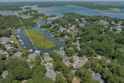 Mashpee, New Seabury Cape Cod vacation rental - Aireal view with our home denoted with an arrow