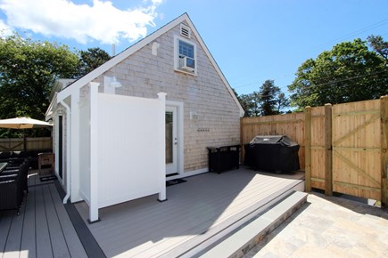 Dennis Cape Cod vacation rental - Rinse off in the enclosed outdoor shower & BBQ on the gas grill