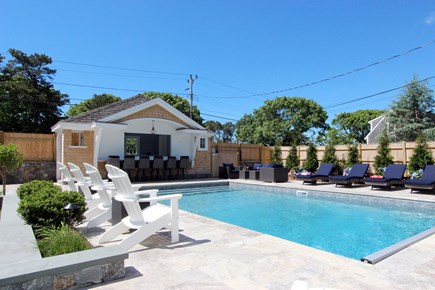 Dennis Cape Cod vacation rental - Amazing inground pool with cabana bar & plush seating