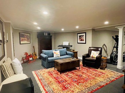 Sandwich Cape Cod vacation rental - Lower level tv room w/ full sleeper, keyboard & smart tv