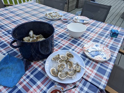 Harwich Cape Cod vacation rental - Enjoy a Cape Cod clam bake on your private deck