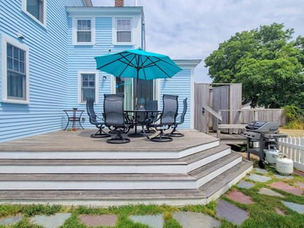 Harwich Cape Cod vacation rental - Deck with seating area and outdoor shower