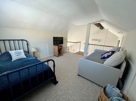 Brewster, Ocean Edge Cape Cod vacation rental - Loft area w/3 beds (daybed has a trundle) and TV.