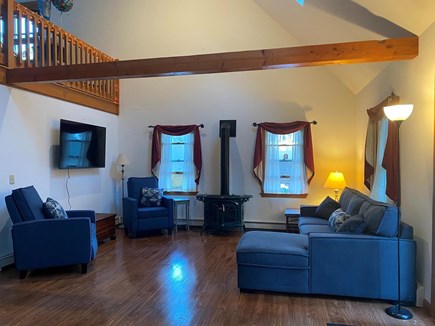 West Harwich Cape Cod vacation rental - Cozy yet bright living area with tall ceilings and skylights