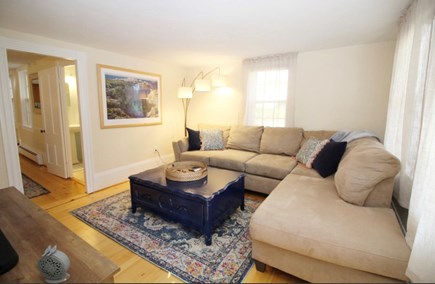Wellfleet Village Cape Cod vacation rental - Living room with sectional sofa and flat screen TV