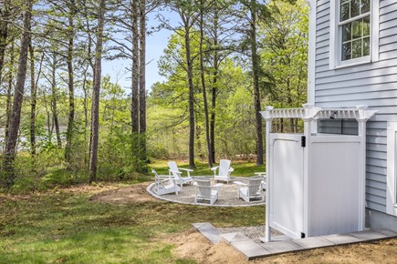 Harwich Cape Cod vacation rental - New Outdoor Shower and Fire Pit area