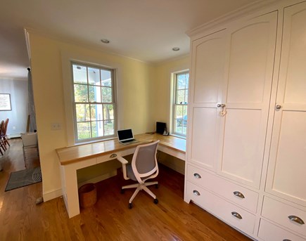 Eastham Cape Cod vacation rental - Desk area off the kitchen with lovely view to the street