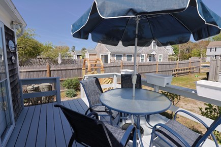 Dennis Port Cape Cod vacation rental - Front deck (flower boxes will be in bloom soon) to end the day