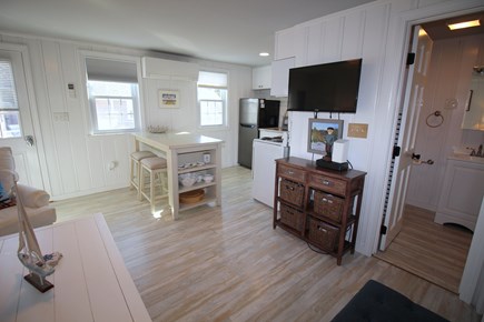 Dennis Port Cape Cod vacation rental - Living area towards kitchen and bath