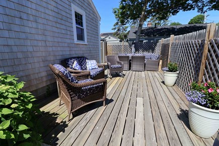 Dennis Port Cape Cod vacation rental - Outdoor living space from trellis looking back