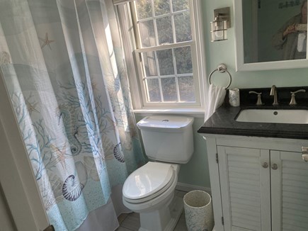 South Dennis Cape Cod vacation rental - Main floor Bathroom with new shower fixtures, new vanity in April