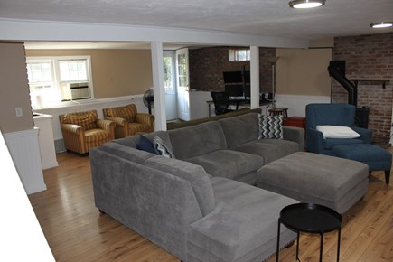 Yarmouth Cape Cod vacation rental - BONUS FLOOR!! Walkout basement with large sectional sofa and TV