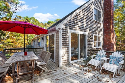 Wellfleet Cape Cod vacation rental - Back deck for eating and grilling