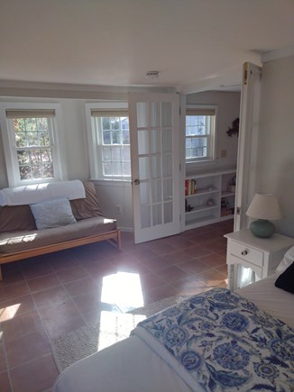Wellfleet Cape Cod vacation rental - French doors into the bedroom with a futon