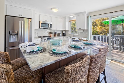 Brewster Cape Cod vacation rental - Large kitchen island with comfortable seating for 6