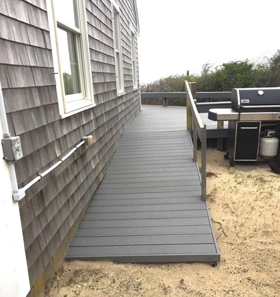 Orleans, Skaket Beach Front Cape Cod vacation rental - Ramp to deck on side of house