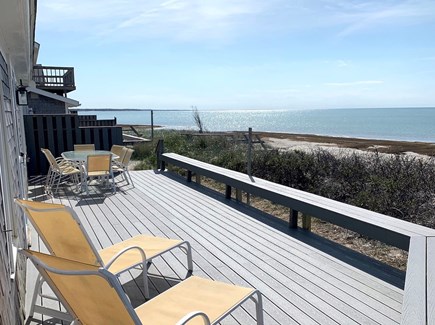 Orleans, Skaket Beach Front Cape Cod vacation rental - West facing deck overlooking the beach