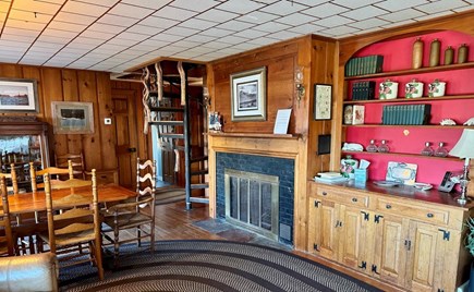 Orleans, Skaket Beach Front Cape Cod vacation rental - Charming pine-paneled Living Room