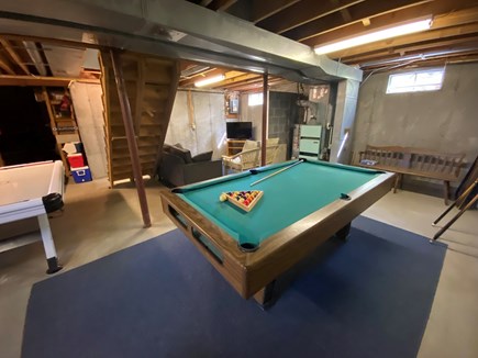 North Falmouth Cape Cod vacation rental - Basement - Pool table and TV Area