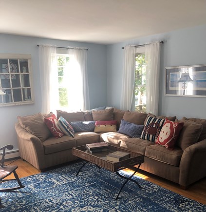 Eastham Cape Cod vacation rental - Sectional sofa in the Living Room with TV.