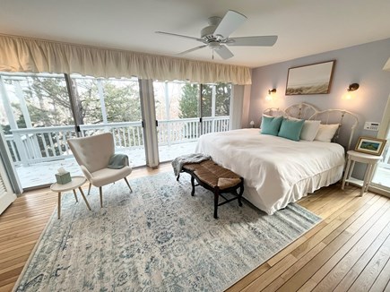 New Seabury, Mashpee Cape Cod vacation rental - Primary bedroom with King bed, water views and ensuite bath