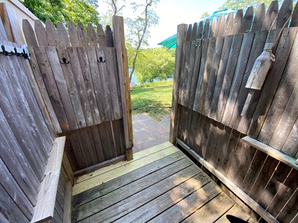 Orleans Cape Cod vacation rental - Crystal Lake from outdoor shower. Enjoy the infinite hot water!